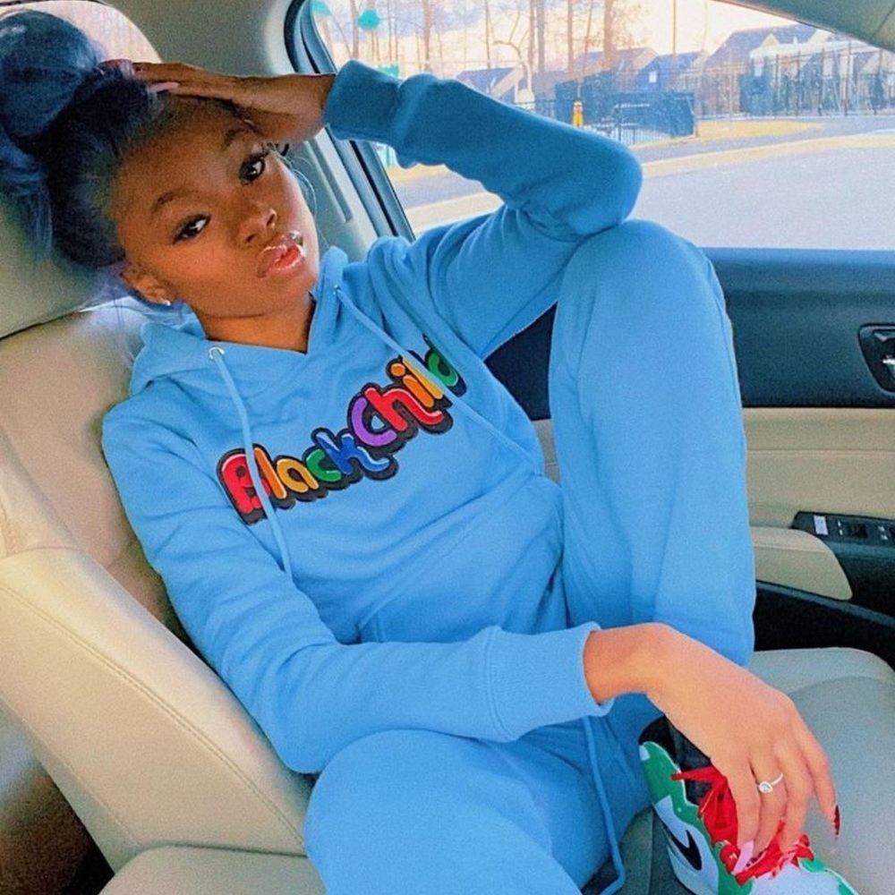 BlackChild Set Hoodie and Sweatpants - Light blue